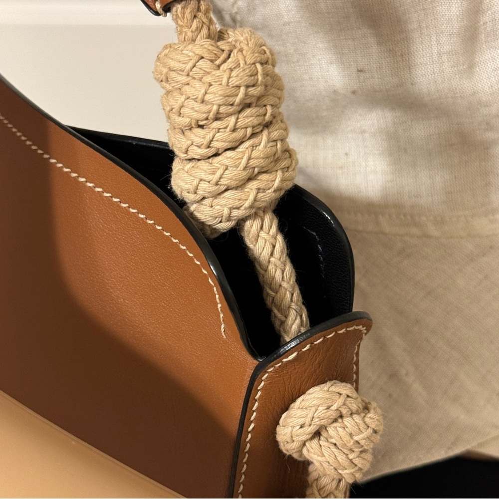 PRADA Leather Brown Shoulder Handbag with Braided Strap - Picture 6 of 14